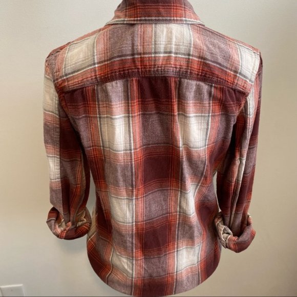 Abercrombie & Fitch Flannel Top With Beaded Pockets - Picture 4 of 6